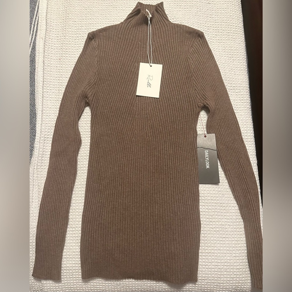 Rielle Ribbed Stretch Knit Mockneck Sweater